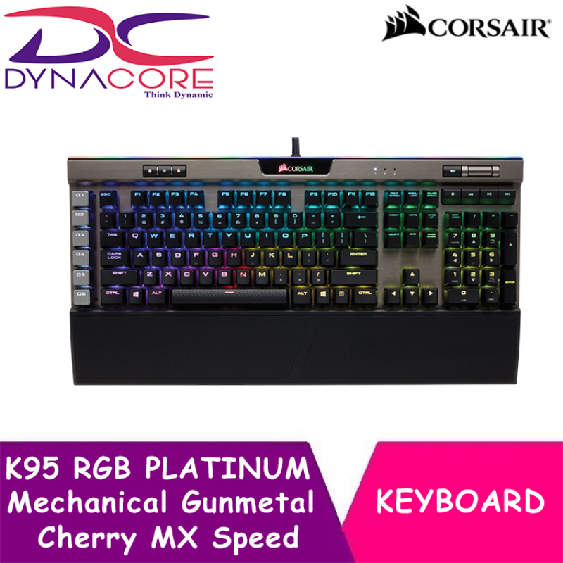 Dynacore Corsair K95 Rgb Platinum Mechanical Gaming Keyboard Cherry Mx Speed Gunmetal Singapore