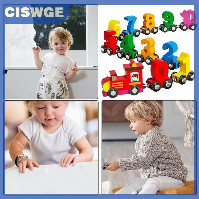 CISWGE Train Set For Toddler Magnetic Digital Train Puzzle Wooden Train Set For Toddler Number Trains Learning Activities Educational