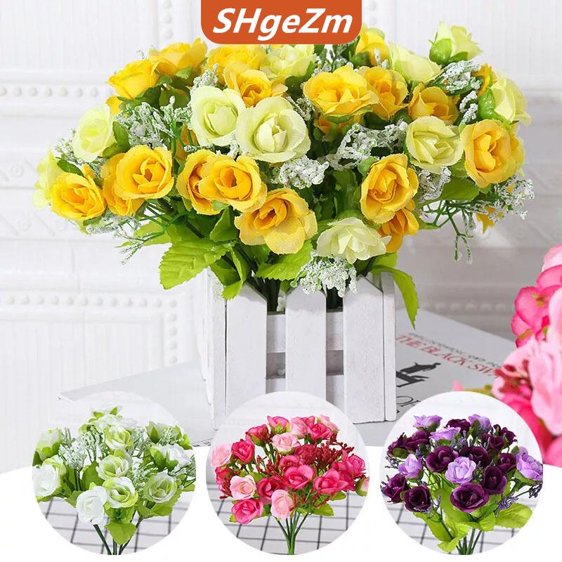 [COD] SHgeZm 21 Đầu Kim Cương Hoa Hồng 7 Ngã Ba Mùa Xuân Hoa Hồng Đám Cưới Nhỏ Trang Trí Nội Thất Nụ Hoa Nhân Tạo Hoa Nhựa Nhân Tạo Hoa