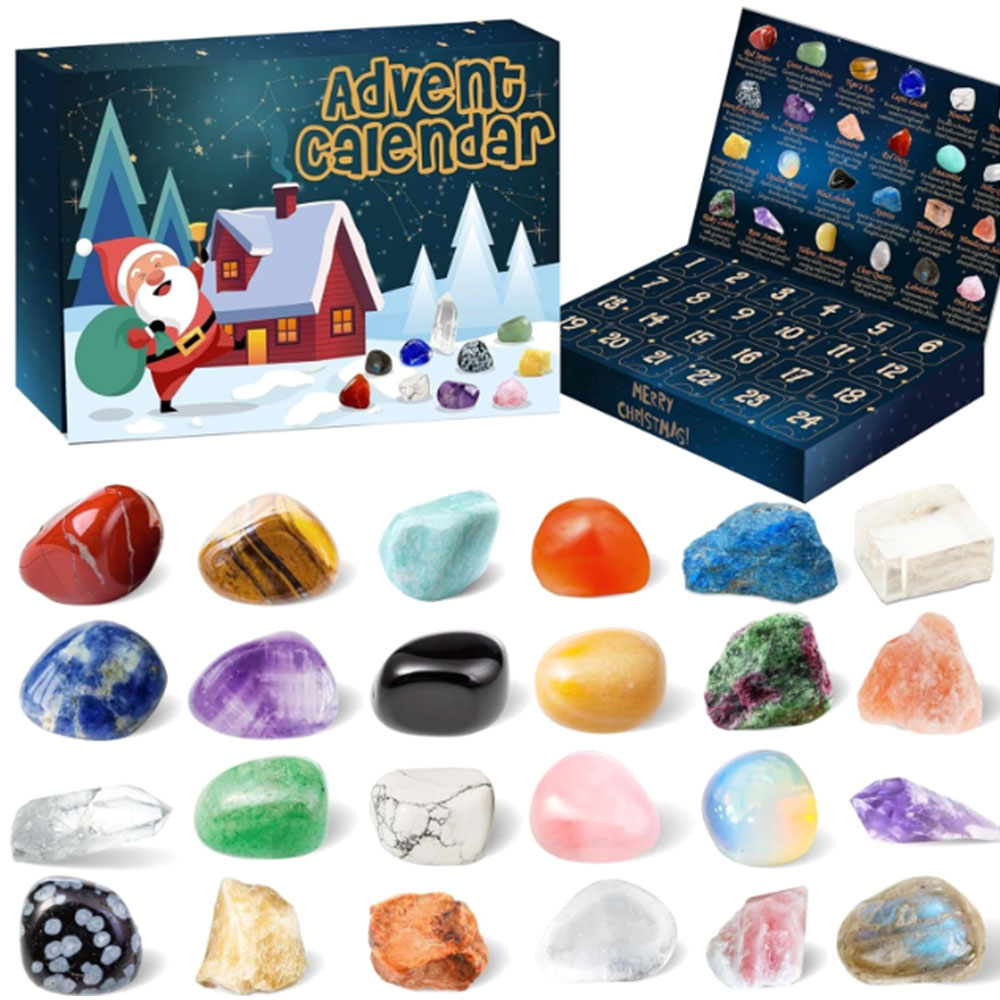 【On Sale】Crystals Christmas Advent Calendar 24 Days Countdown Calendar Natural Stone Gift 2026
