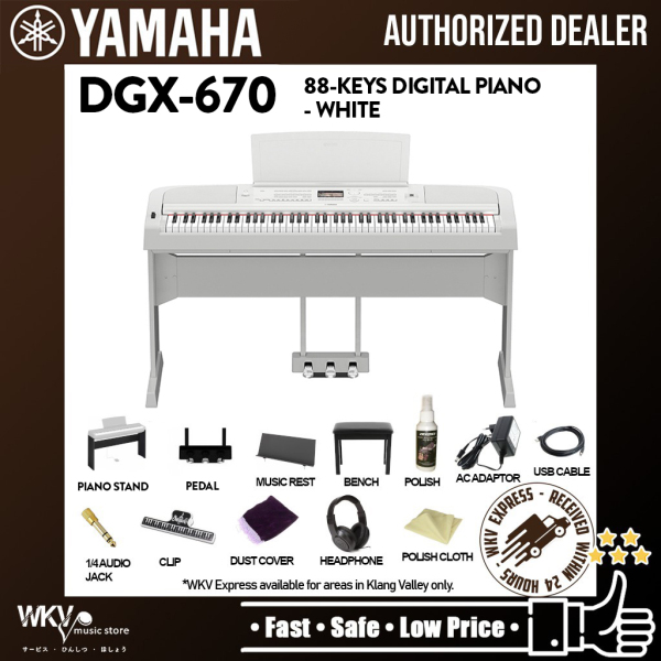 Yamaha DGX-670 88-Keys Portable Grand Digital Piano Package - White (DGX670 / DGX 670) Malaysia