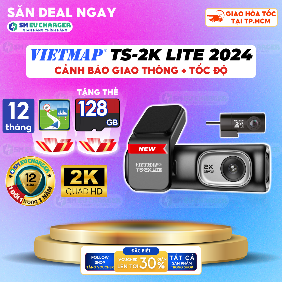 VIETMAP TS-2K Lite Camera Hành Trình Ô Tô Tặng Vietmap Live SMEV Chính Hãng