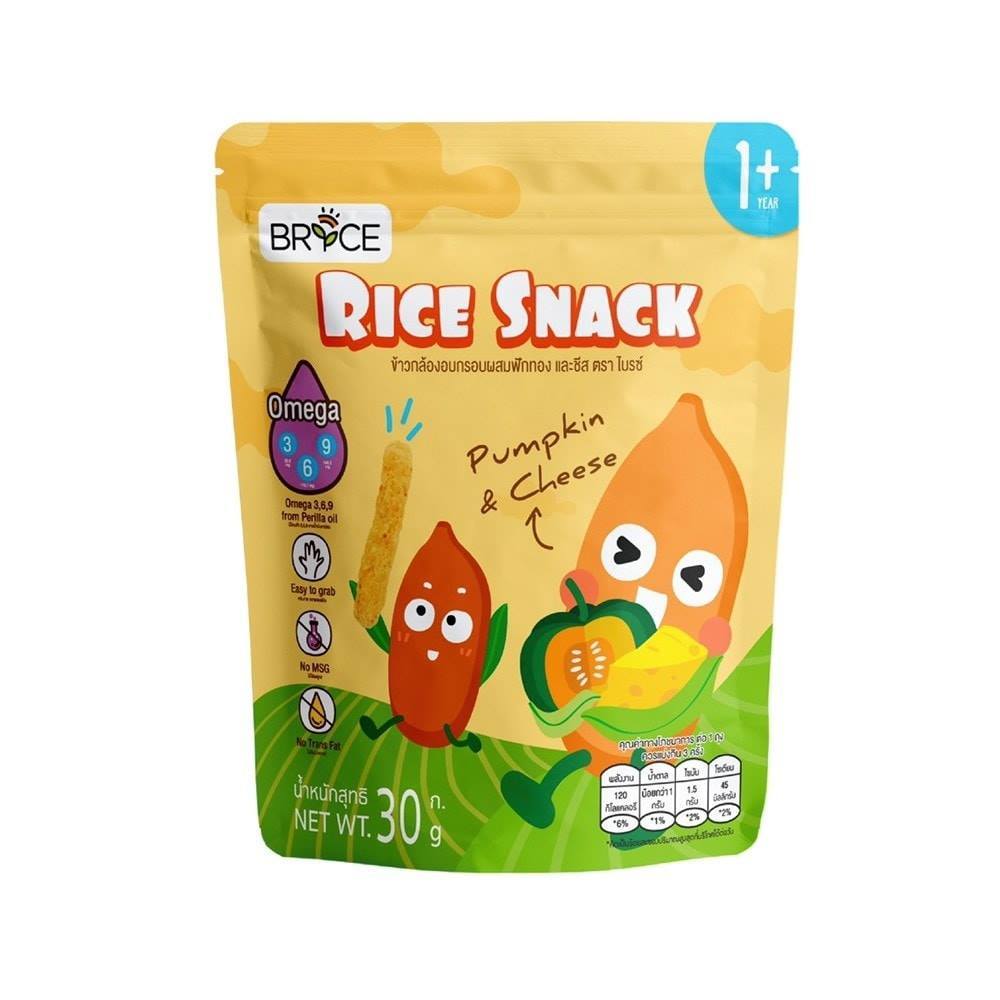 Brice Rice Snack ข้าวอบกรอบ ขนมเด็ก 1 ปี+ ตราไบรซ์ ไรซส์ เสริมโอเมก้า 369