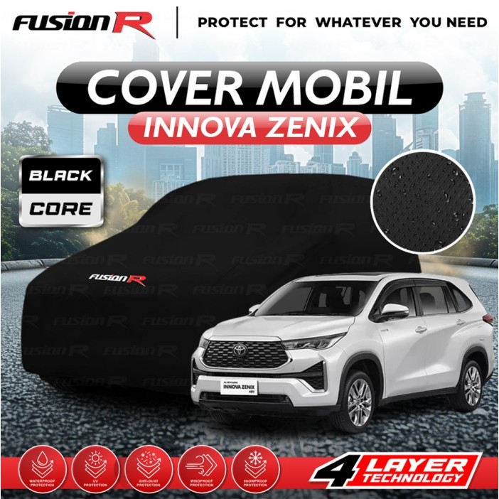 Fusion R Cover Mobil Innova Zenix Black Core Premium 4 Layer Waterproof Anti Gores dan UV Protection Harga  1,163,000 Ringgit*Penghantaran Percuma