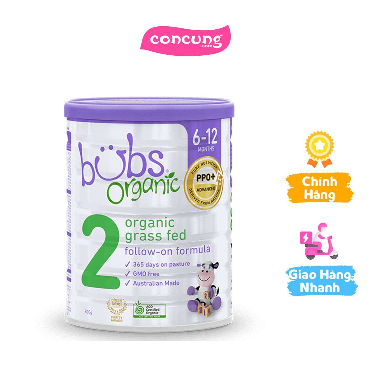 Sữa bubs organic bovine 800g số 2