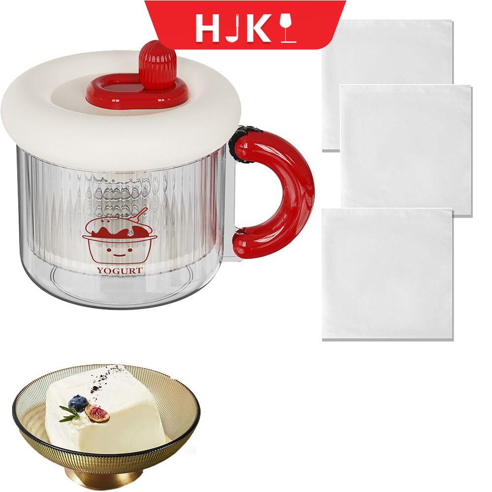 HJKL Lưới mịn Dụng cụ lọc sữa chua Hy Lạp Có thể tái sử dụng Có thể giặt được Máy làm sữa chua đặc Đa năng Có nắp Máy tách whey Nhà bếp