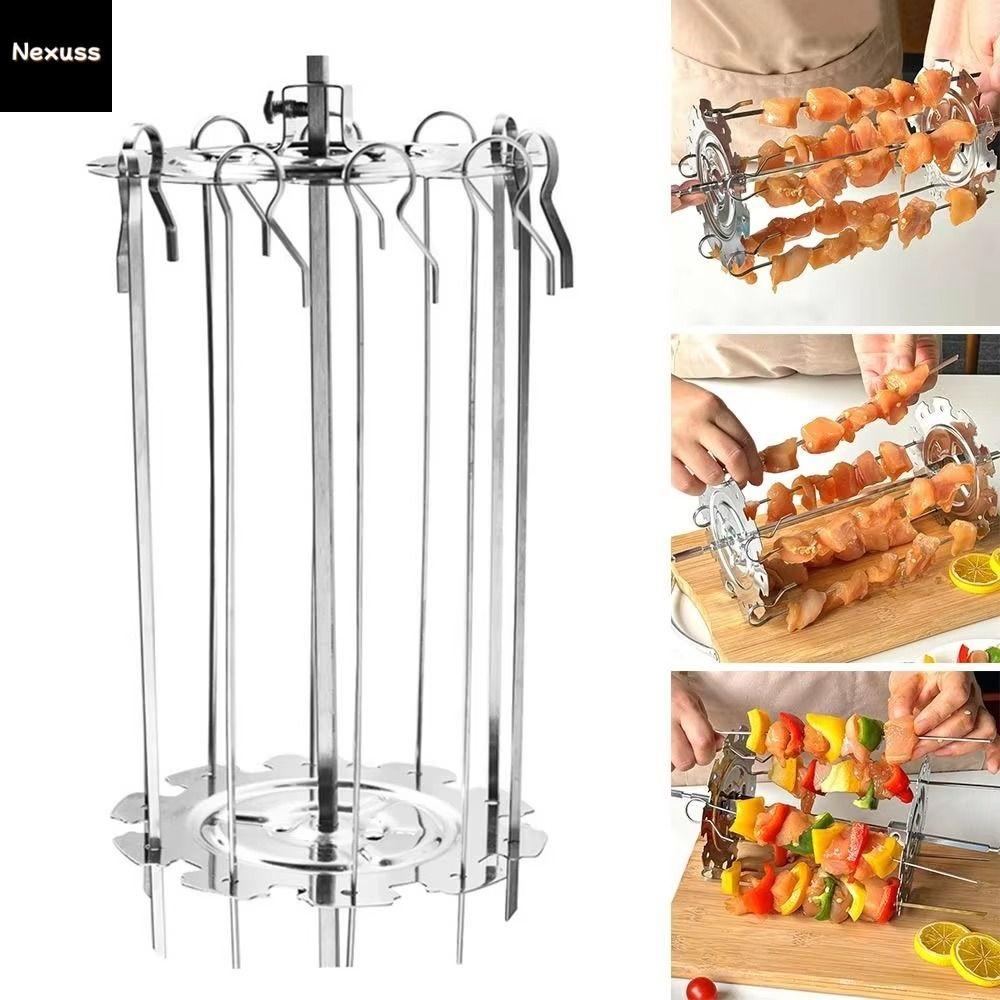 NEXUS Thép không gỉ Lò nướng quay Thiết kế có thể tháo rời Chịu nhiệt Lồng quay BBQ Có thể điều chỉnh 10 xiên nướng Giá đỡ xiên nướng BBQ Phụ kiện nồi chiên không khí Giá 176,754 Đồng*Miễn phí vận chuyển