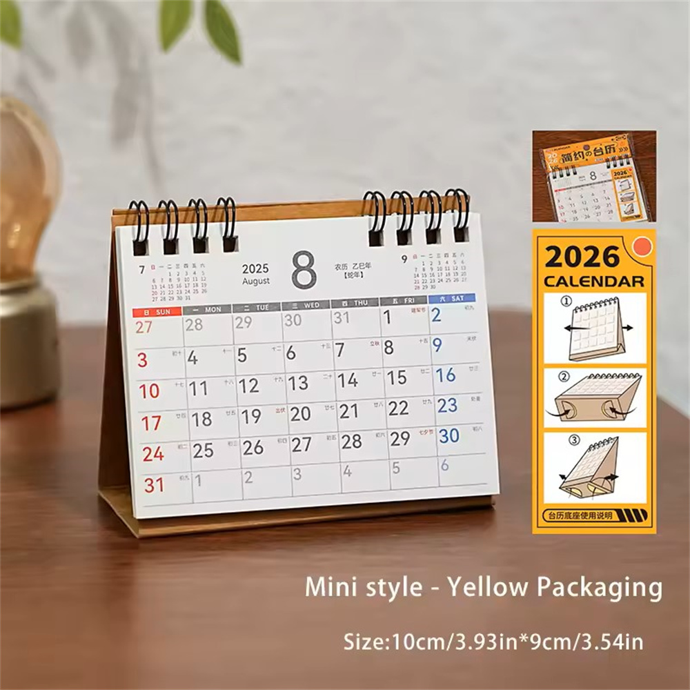 Decorative Small Calendar Paper 2025 Desktop Calendar Metal High Beauty For Gift School Bedroom