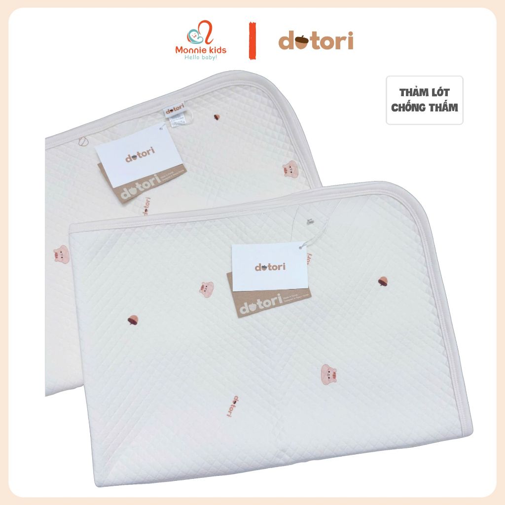 Lót chống thấm cotton organic Dotori cho bé sơ sinh, lót thay bỉm chống tràn hiệu quả - Monnie Kids