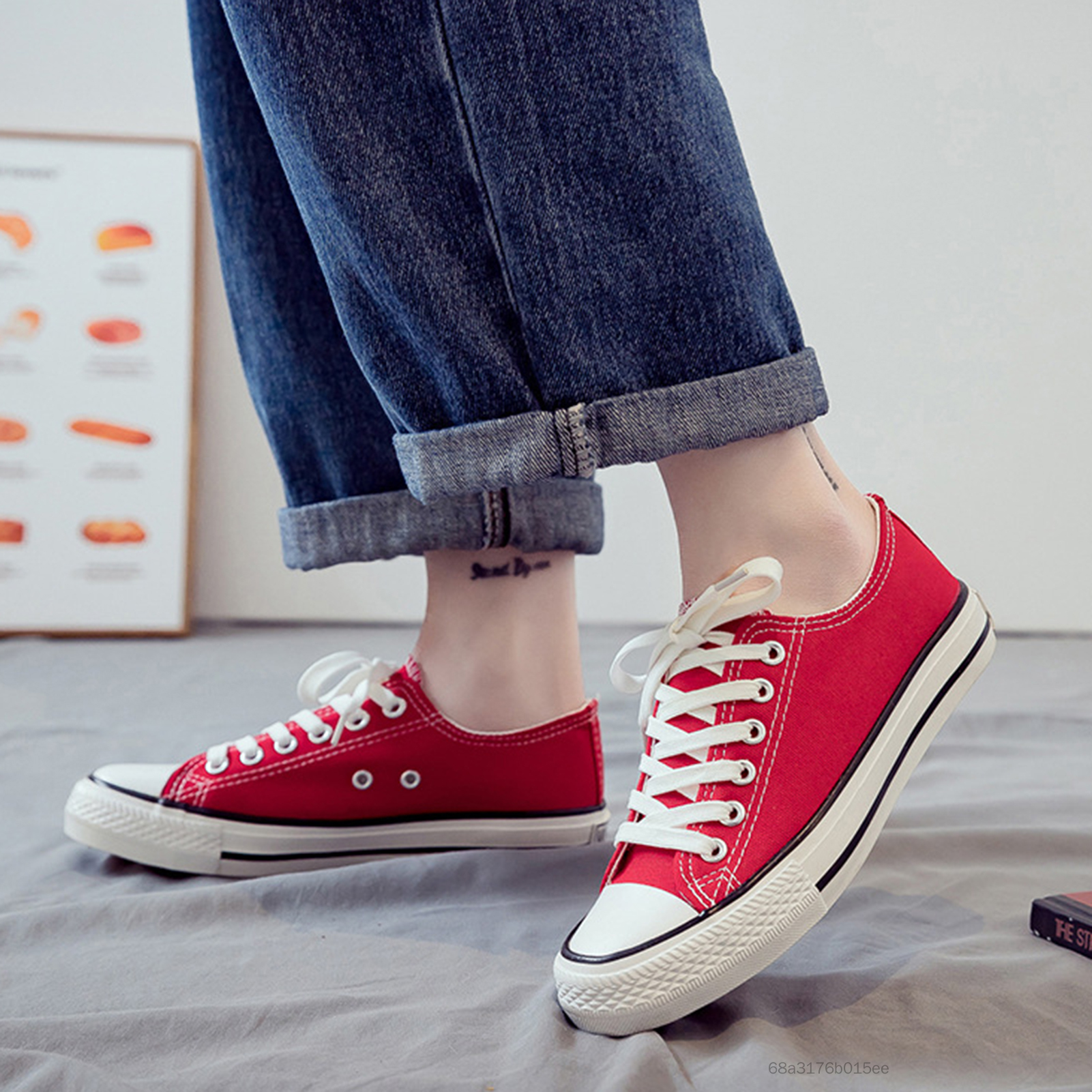 Giày thể thao vải unisex unisex toe toe sneaker nhẹ phù hợp với quà tặng cho bạn trai raer-vn - 4