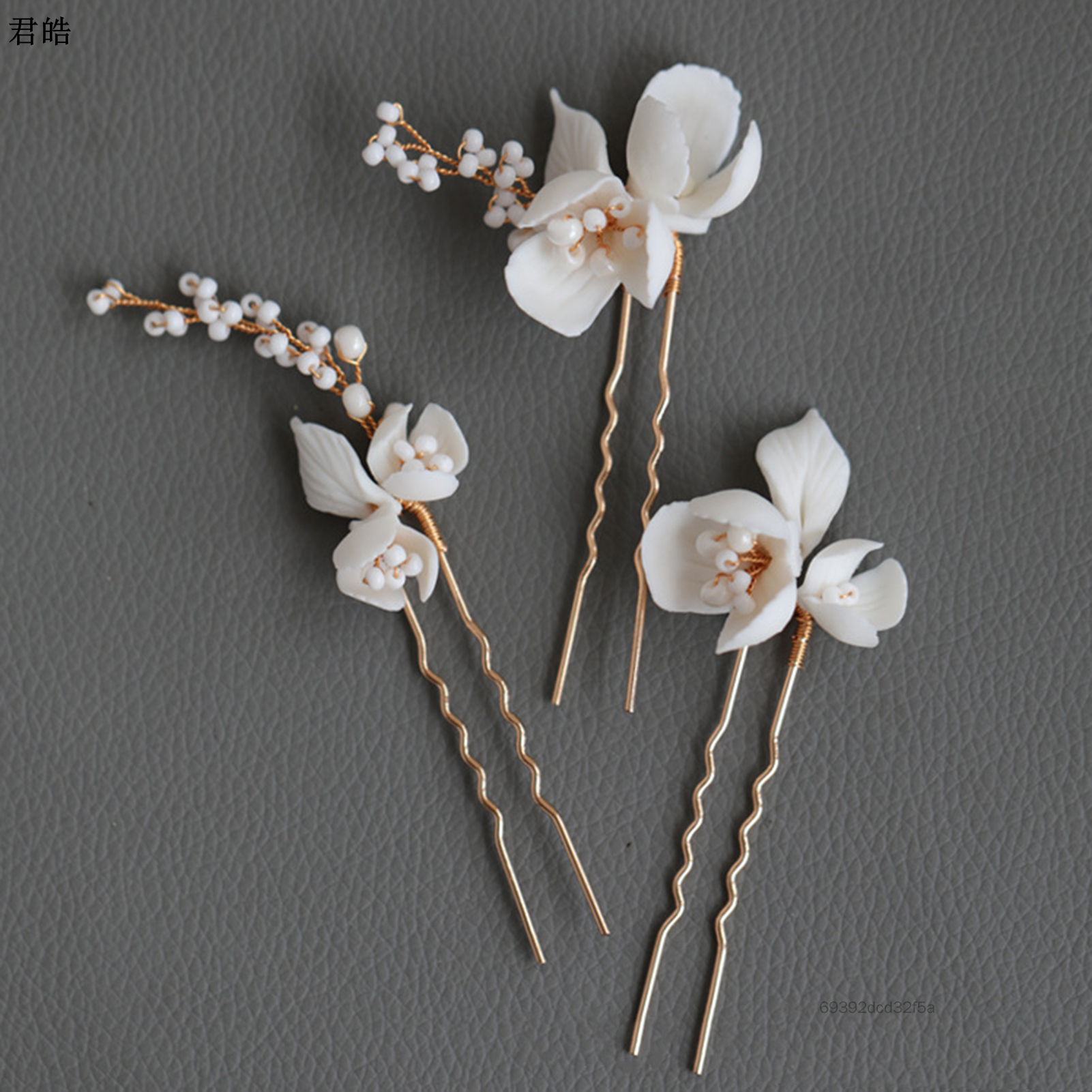 Handmade U-Shape Hairpin/ต่างหูหญิงเครื่องประดับเซรามิคตกแต่งดอกไม้สำหรับผู้หญิงผมเครื่องประดับตกแต่ง LA3PF-UNI-TH ราคา 303 บาท*ส่งฟรี