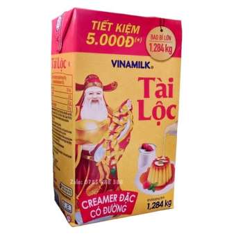 SỮA CREAMER ĐẶC VINAMILK CÓ ĐƯỜNG TÀI LỘC HỘP GIẤY 1,284KG