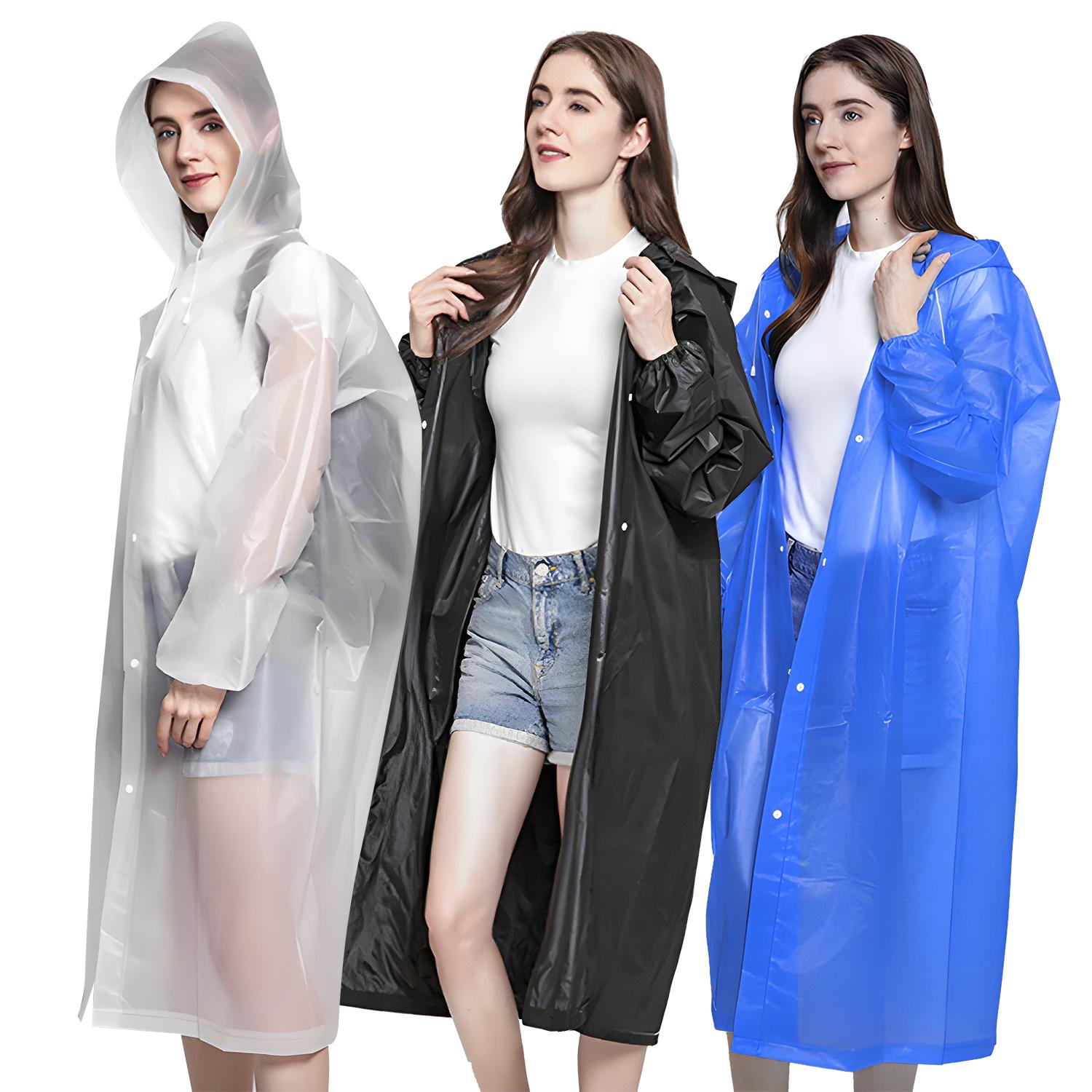 Jas Hujan Korea Raincoat Dewasa Semi Transparan Bahan Waterproof Vinyl Desain Kancing Depan - 80622 Harga 21,300 rupiah*Gratis Ongkir