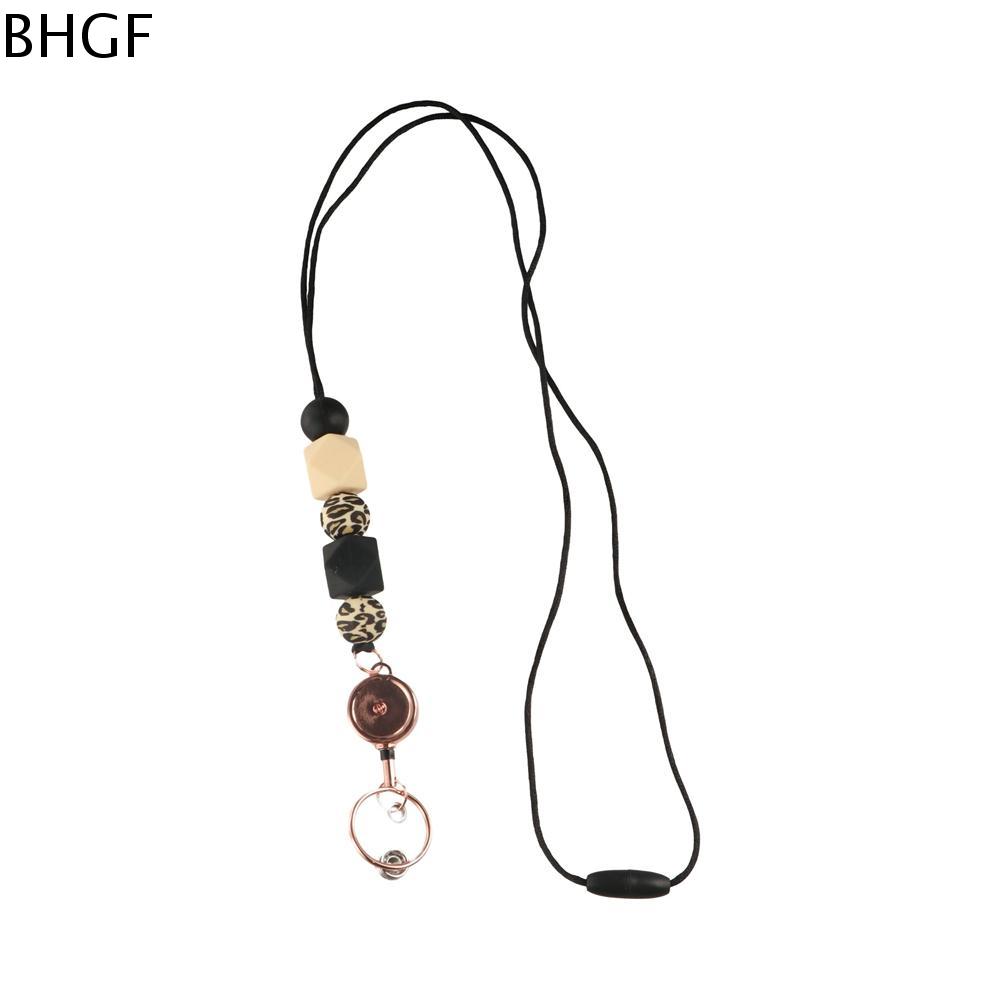 BHGF Có thể điều chỉnh Dây Đeo Huy Hiệu thẻ ID Tái sử dụng Thời trang Dây treo Dây đeo điện thoại di động Đa chức năng Dây buộc hạt cúc Phụ nữ