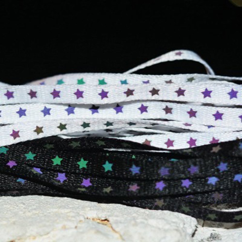 AL 1Pair Reflective Shoelaces 120cm 140cm Runner Shoe Laces Safety Luminous Glowing Shoelaces Unisex for Sport Shoe Strings