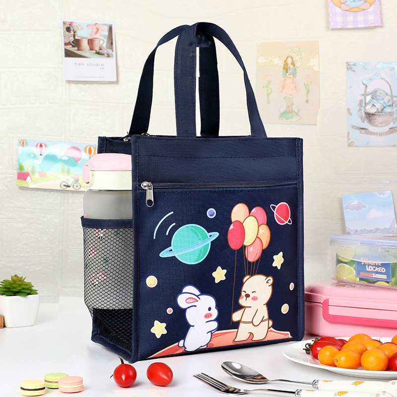 Mi Youpin Túi tote vải canvas có khóa kéo đi học túi canvas chống thấm nước túi tote đen túi tote hà
