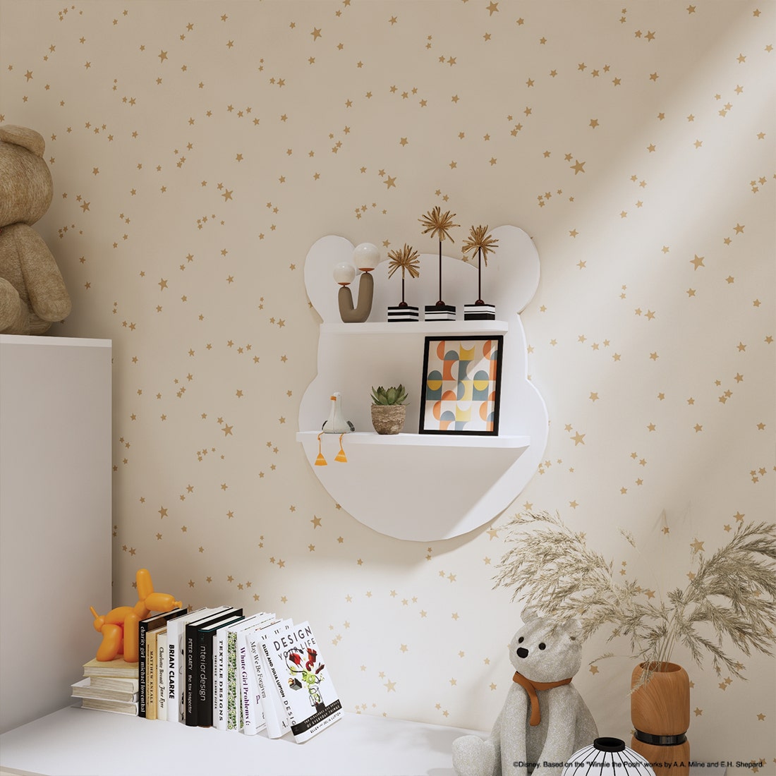 SB Design Square KONCEPT FURNITURE ชั้นแขวน DISNEY รุ่น POOH-RETRO สีขาว (47 x 10 x 60 ซม.) - ยี่ห้อ Koncept ราคา 1,680 บาท*ส่งฟรี