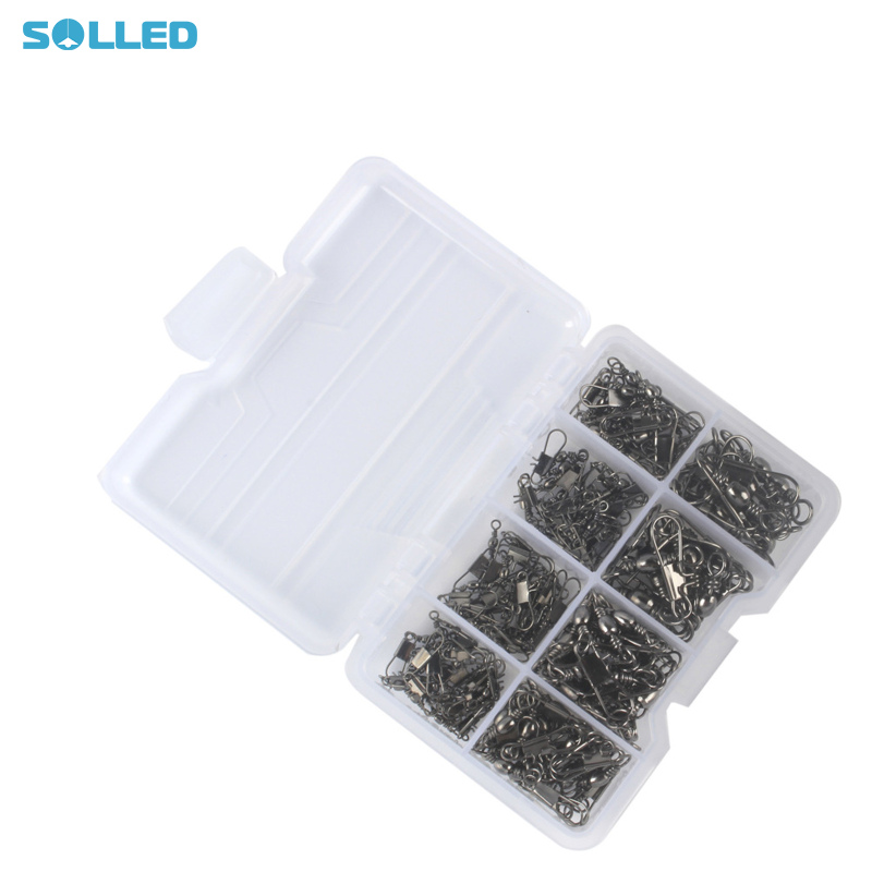 140PCS Fishing Barrel Swivel With Safety Snap Connector Rolling Ball Bearing Fishing Accessories Corrosion Resistance Barrel Swivel For Freshwater Fishing ราคา 151 บาท*ส่งฟรี