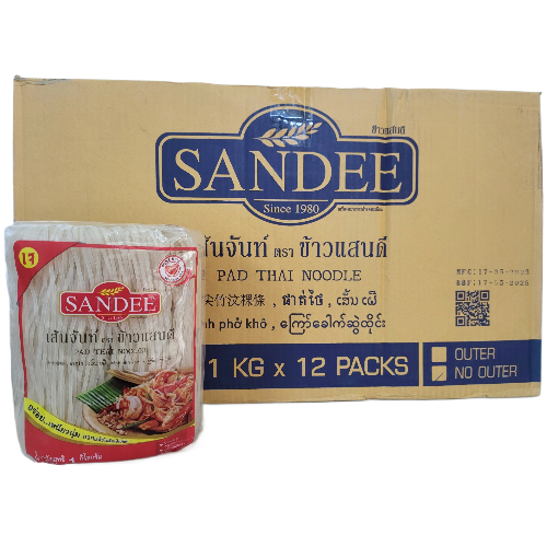 THÙNG 12 GÓI 1Kg -- BÁNH PHỞ KHÔ PAD THAI SANDEE