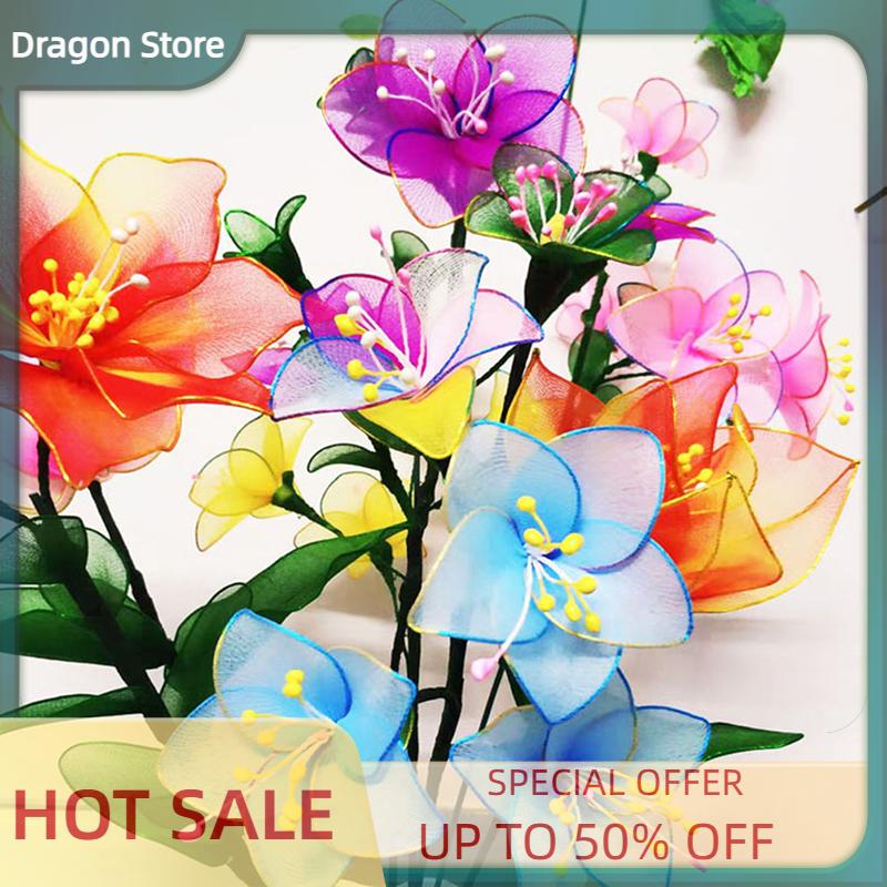 Dragon 400 cái nhị hoa mini Hoa Ngọc Trai nhân tạo nhụy hoa hai đầu tự làm hoa thủ công cho trang trí đám cưới
