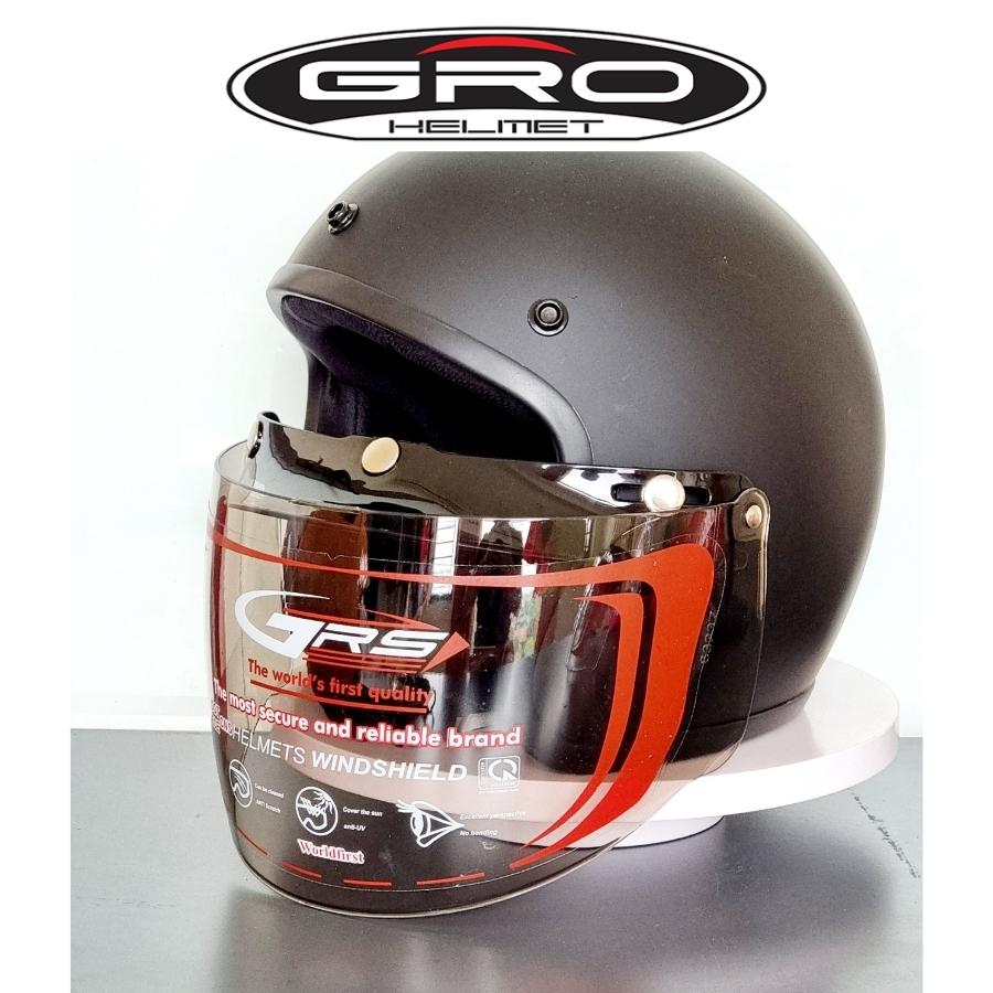 Kính gắn mũ bảo hiểm GRO có cúc bấm size nhỏ dành cho các dòng mũ bảo hiểm