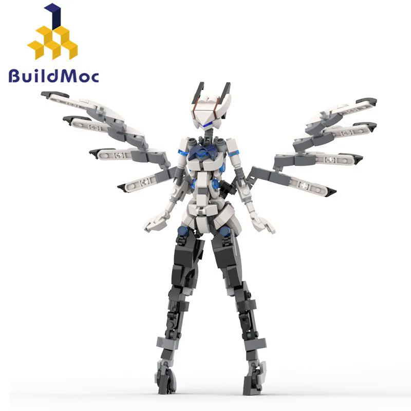 Angel Bunny Girl MECHA Mobile Suit Robot Building Block Toy Anime Figure Birdy Armor Wing Knight Samurai Brick Model Kid Gift
