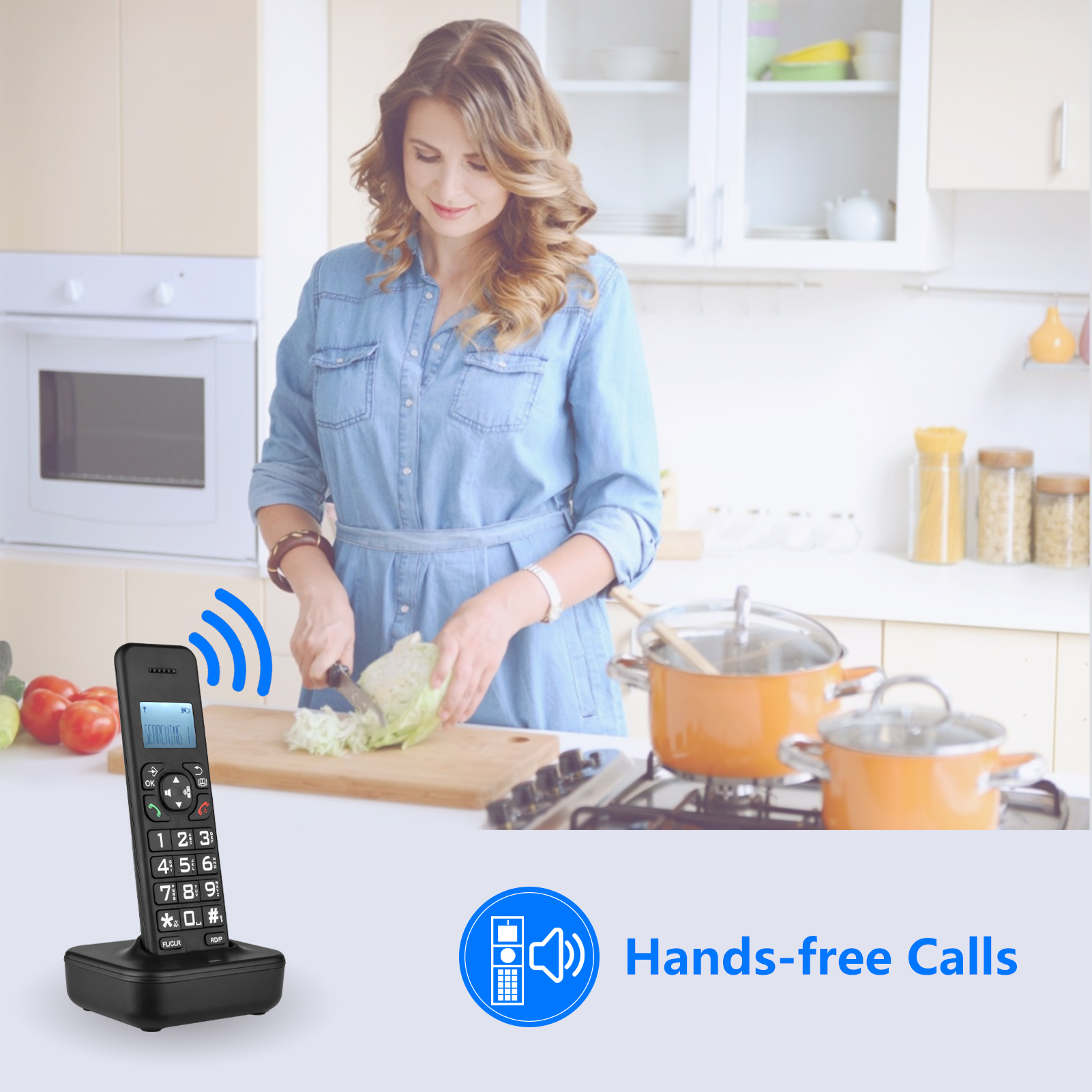 fangzi Cordless Phone D1102B Cordless Phone Caller ID/Call Waiting 1.6 inch Backlight LCD 3 Lines Screen Display Rechargeable Batteries Support 16 Languages for Office Home Conference USB ราคา 660 บาท*ส่งฟรี