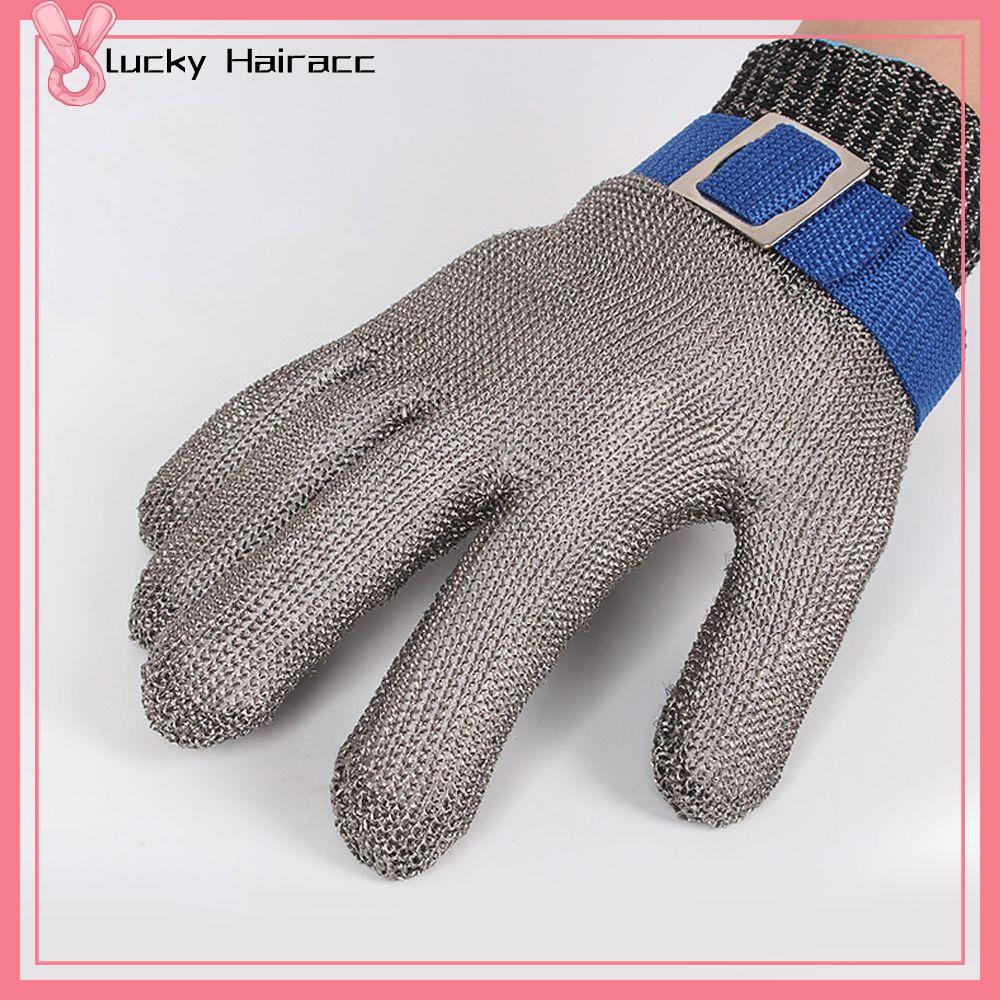 LUCKY HAIRACC Chống trượt Công cụ làm vườn Bảo vệ tay Găng tay bảo vệ  loại thép không gỉ Găng tay chống đâm Bằng chứng cắt an toàn
