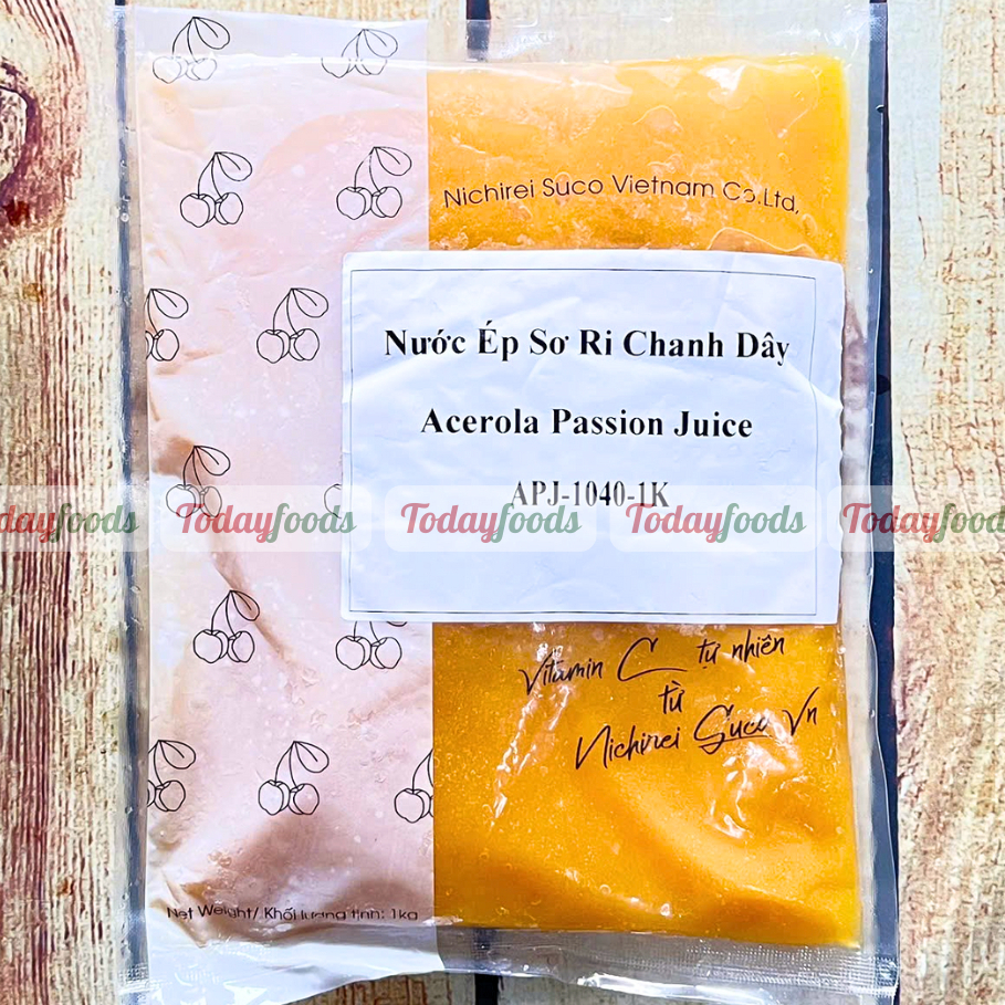Nước Ép Sơ Ri Chanh Dây Acerola Passion Juice (Đông Lạnh) gói 1KG - Nước Ép Trái Cây Tươi