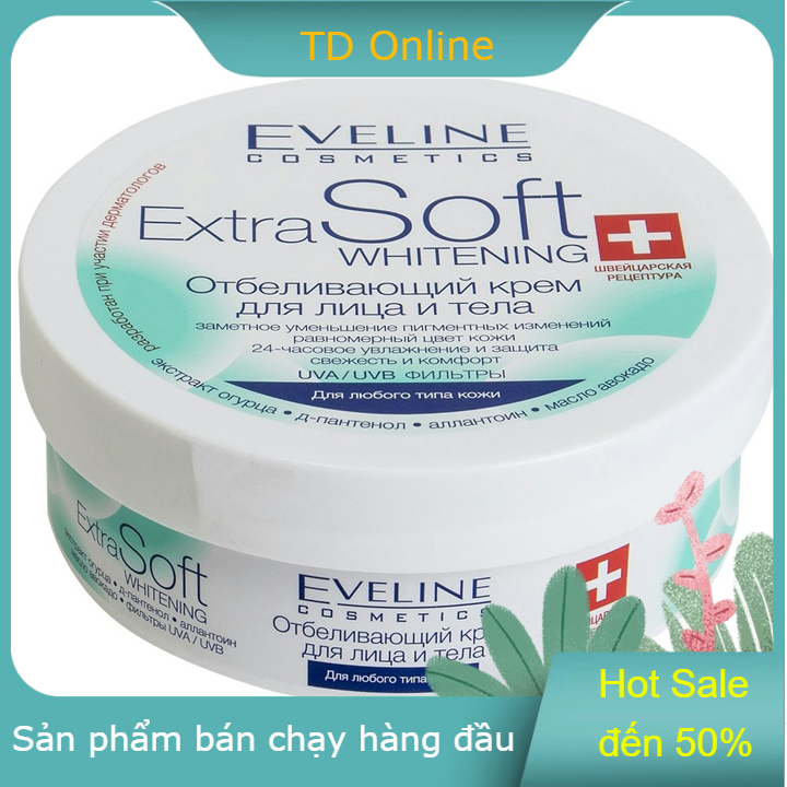 Kem dưỡng trắng da eveline extra soft, dùng cho mặt lẫn body
