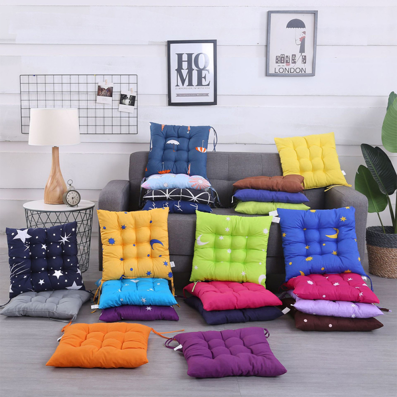 Weidu Fashion【Fast Delivery】Stars Moon Printing Chair Cushion Seat Pad with Cotton Filling 40X40CM