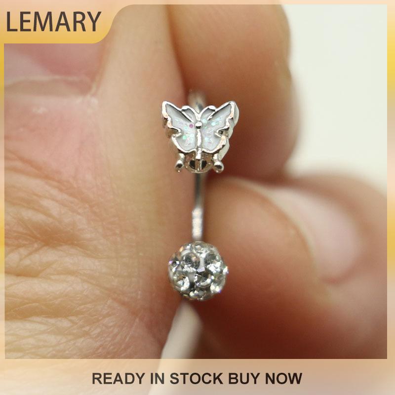 Lemary [2023 mới bán chạy thời trang] 1 cái khuyên môi bướm thép không gỉ khuyên môi labret xuyên Nhẫn vành móng ngựa trang sức cơ thể pircing labret dọc