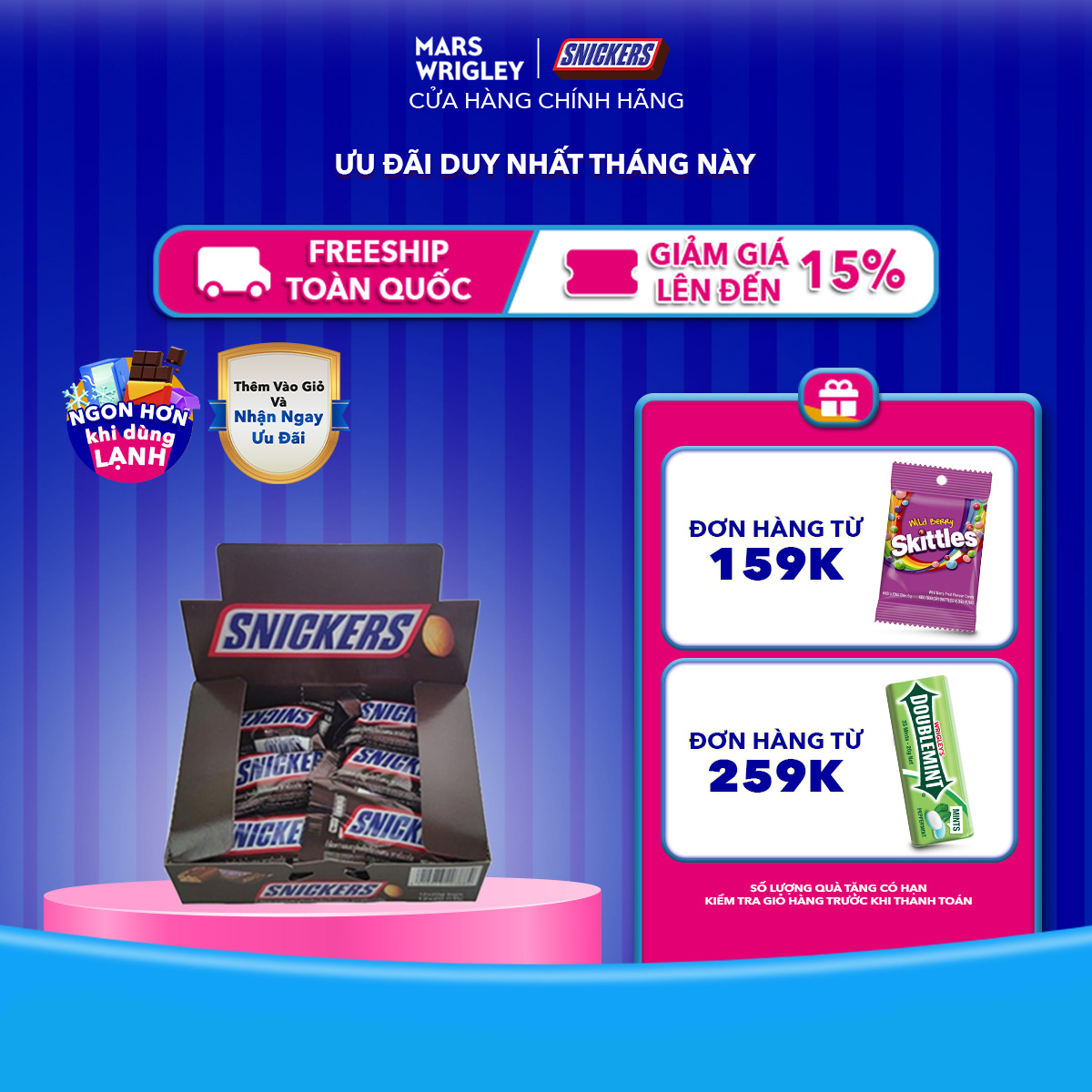 Hộp Kẹo Socola Snickers 240g  12 thanh x 20g  