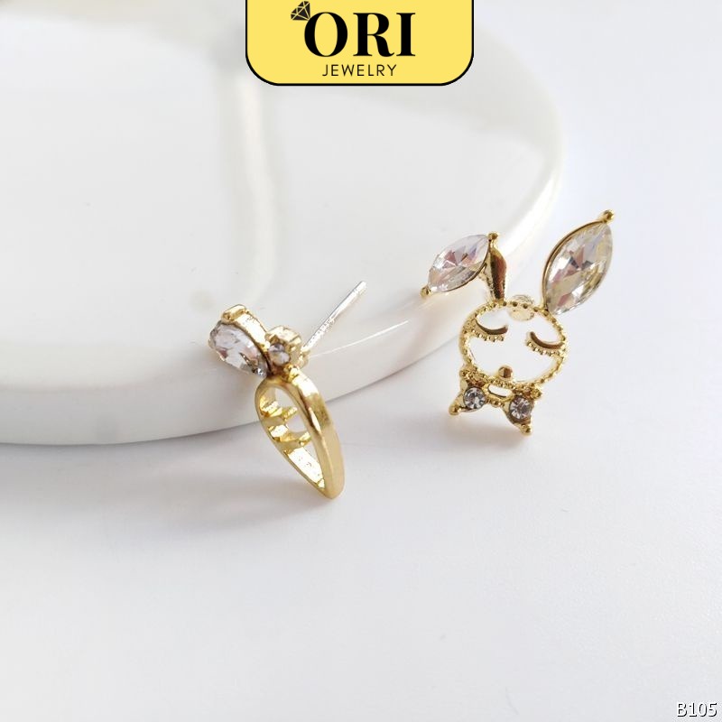 Bông tai nữ ORI JEWELRY Thỏ và Cà rốt xinh xắn dễ thương B105