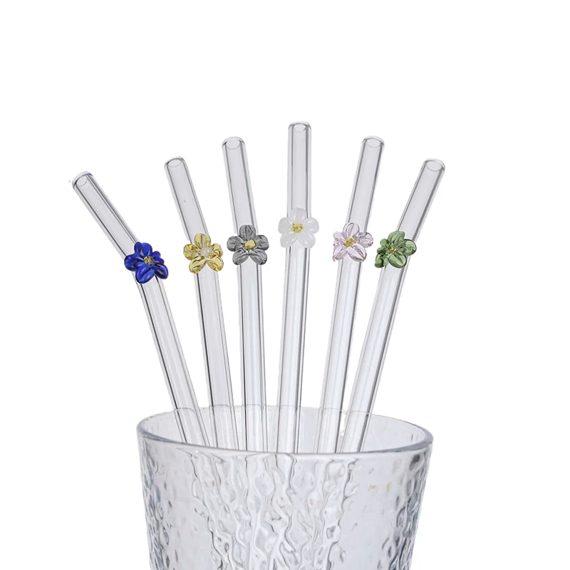 Reusable Glass straws Elegant Transparent Eco-friendly Drinking straw Glass Dishwasher safe Reusable straw for Home Office Party Outdoor Travel Coffee shops Restaurants Environmentally-conscious Gift
