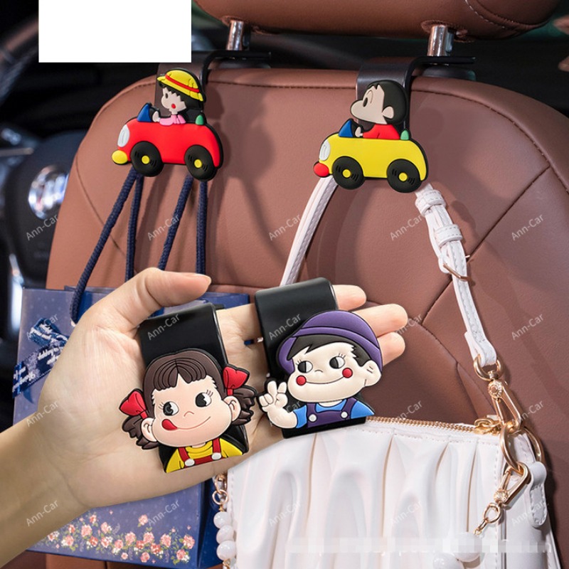 Xe hoạt hình móc móc treo sau ghế xe Sáng Tạo dễ thương ghế xe tải áo móc treo phía sau đa chức năng móc nhỏ đáng yêu trang trí nội thất xe hơi