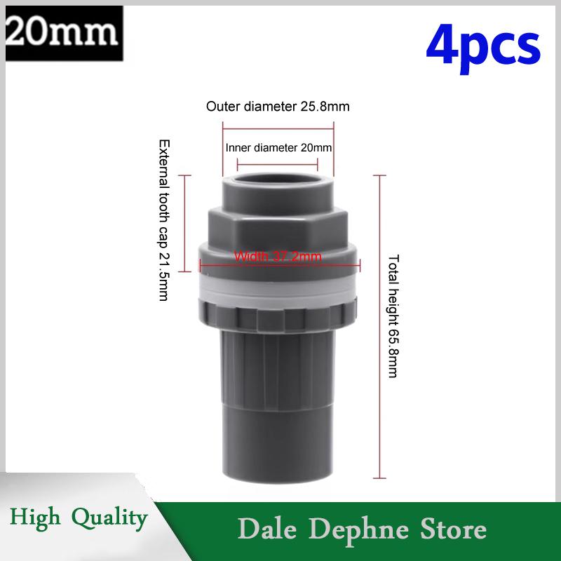 [Dale Dephne] 2 chiếc đầu nối PVC ống thoát nước bể cá dày 20 25 32 mm ống thoát nước trong vườn đầu nối đầu vào bể cá cho bể cá - 2