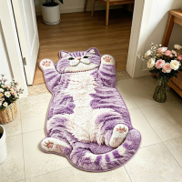 WAPKTY MALL Non-Slip Cat-Shaped Area Rug Easy to Clean Anti-fouling Home Decor Carpet Soft 2D Cartoon Carpet Living Rooms