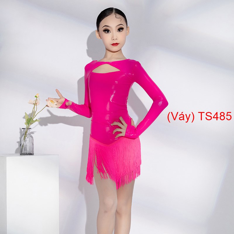 Váy Thi Đấu Standard Trẻ Em TS485 (TS485) - Hồng + Size