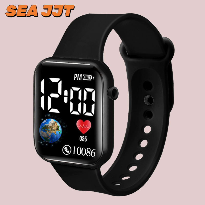 Sea Jjt Fashion Square Digital Watch with World Design and Heart Rate Monitor for Everyday Style. ราคา 16 บาท*ส่งฟรี