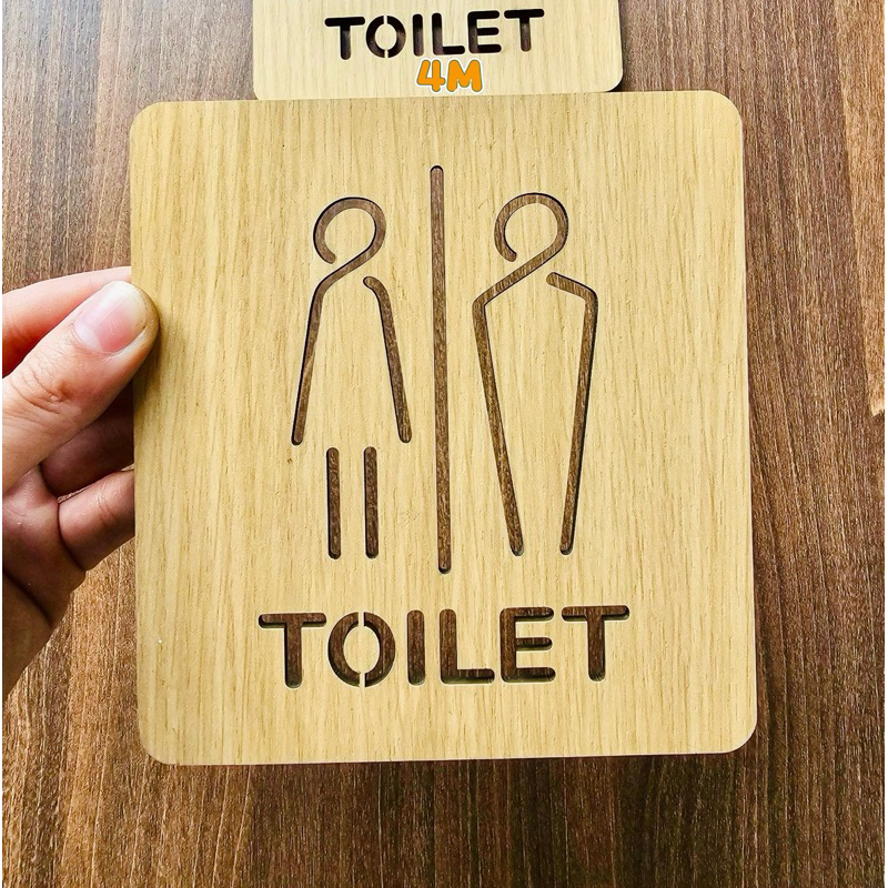 Biển gỗ WC dán cửa Toilet/ bảng Nam Nữ dán cửa phòng