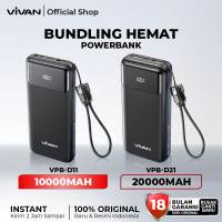 [Sertifikat CCC] VIVAN  Turbo Fast Charging 10000mAh 20000mAh Fast Charging 22.5W LED Display 3 Output Free Kabel Pengisian Dua Arah VPB-D11 VPB-D21 Garansi 18 Bulan (2)