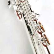 Silver plated straight soprano saxophone for professional woodwind players