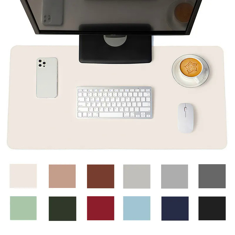 [2] Trắng Mousepad xách tay đệm di chuột lớn chơi game không thấm nước chống trượt chất liệu da PU da lộn miếng lót để bàn Bàn phím máy tính Tấm lót để bàn Thảm [2]