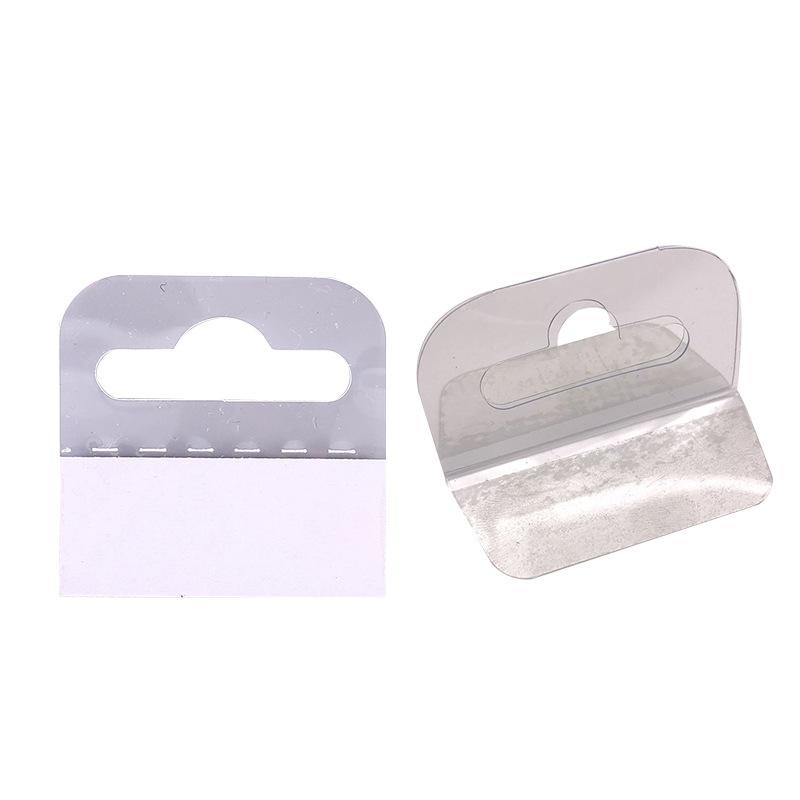 YINGRAN 100pcs PVC khe cắm lỗ dính treo thẻ móc hàng hóa hộp túi móc hiển thị