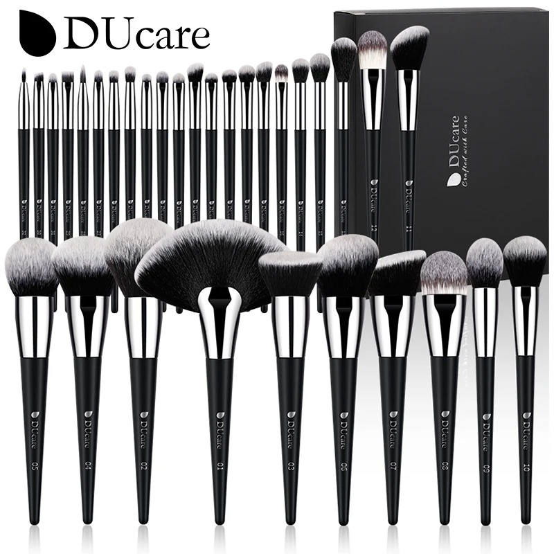  Ducare 32 cái Bộ cọ trang điểm cọ chuyên nghiệp Bộ trang điểm Tóc tổng hợp nền tảng điện phấn mắt pha trộn cao cấp Kabuki sợi tổng hợp công cụ làm đẹp 【đăng trong 24 giờ và 30 ngày Dịch vụ bảo hành  
