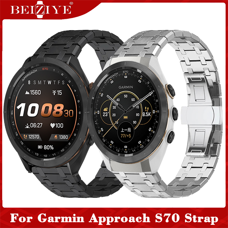 for Garmin Approach S70 สายนาฬิกาสแตนเลส Smartwatch Luxury Stainless Steel Strap Business Wristband approach S70 47mm สายนาฬิกา Smartwatch Metal Strap Link Bracelet ราคา 514 บาท*ส่งฟรี