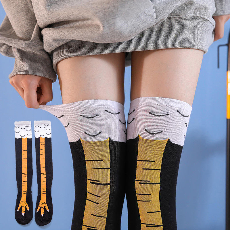 Men's Crazy Funny Chicken Legs Knee high Novelty Socks Funny