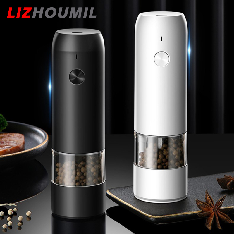 LIZHOUMIL Stainless Steel Usb Rechargeable Electric Pepper Grinder, Led Warm Color Lights 6 Adjustable Thickness, One-button Control Grinding Tool ราคา 709 บาท*ส่งฟรี