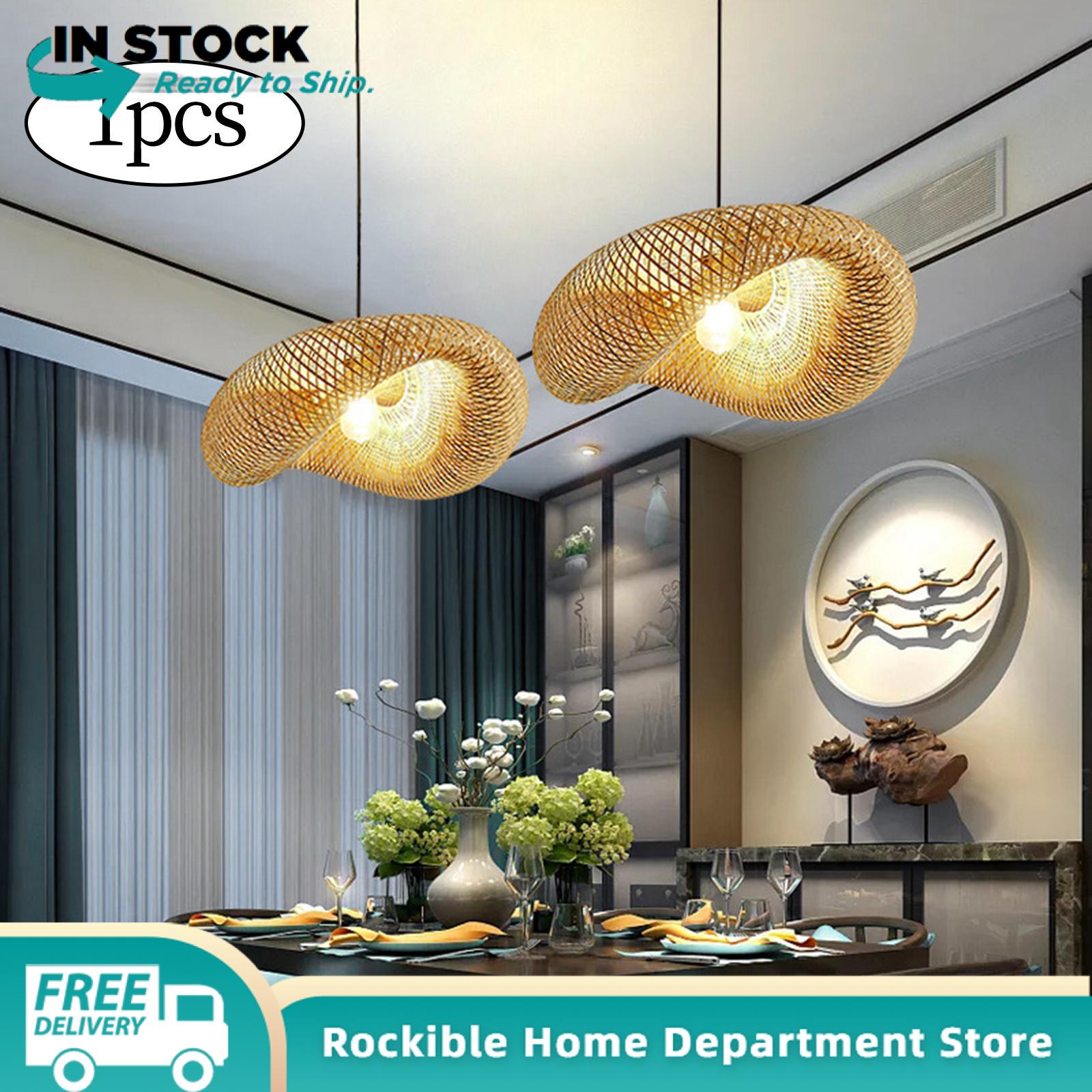 Rockible đèn có dây treo tre Boho Giá Đỡ Đèn Chụp đèn Đèn treo đồ đạc trang trí đèn trần trang trí cho khách sạn nhà hành lang trang trí nhà hàng